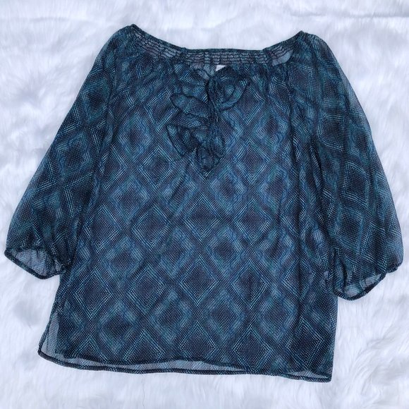 Fashion Bug Sheer polka dot diamond blouse